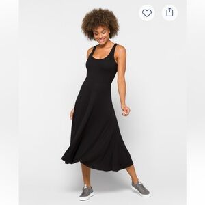 NWOT Marine Layer Black Lexi Aline Ribbed Midi Stretch Dress